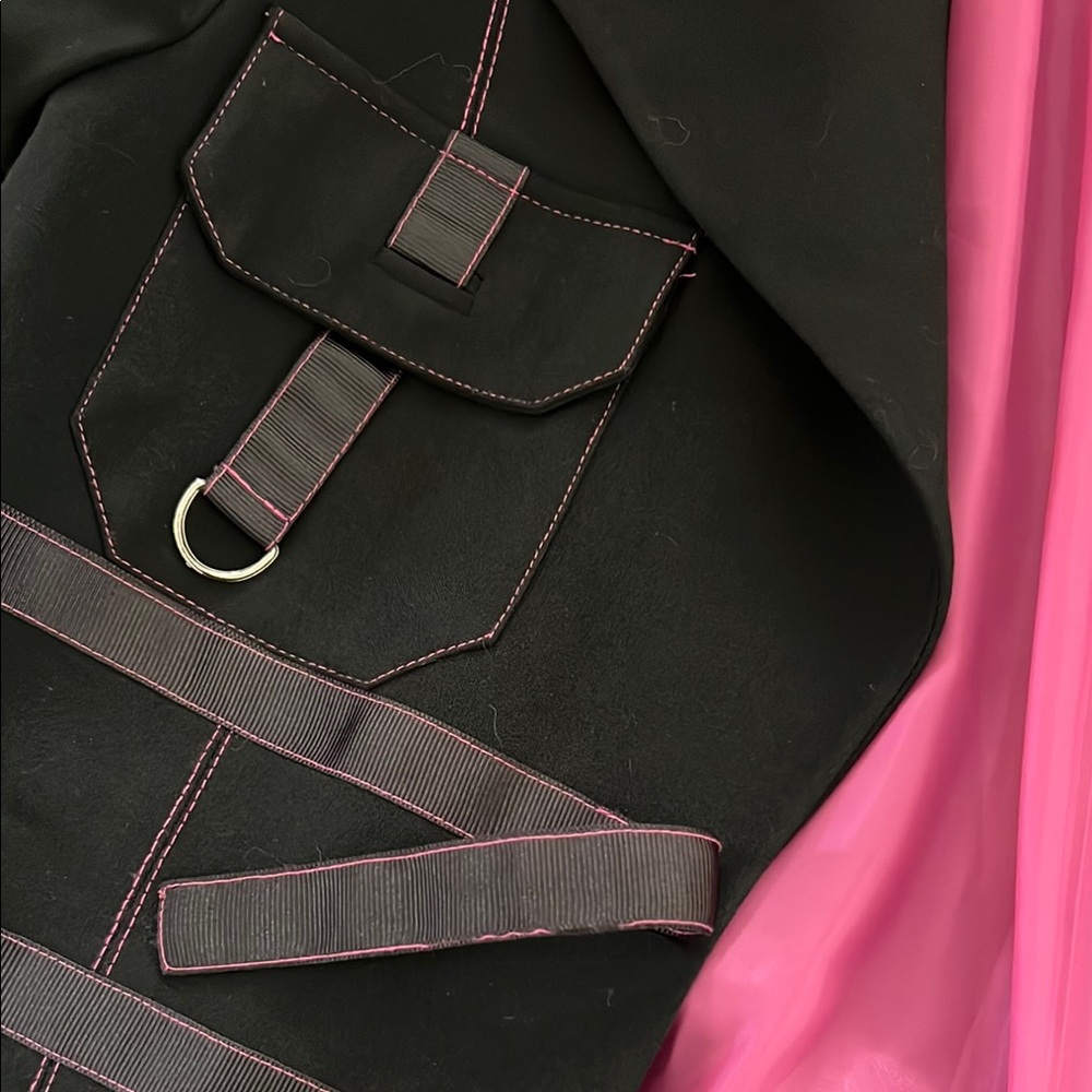 Black Trench Coat with Classic Silhouette - Picture 7 of 9